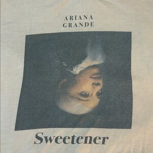 Ariana Grande Beige Crewneck Tee